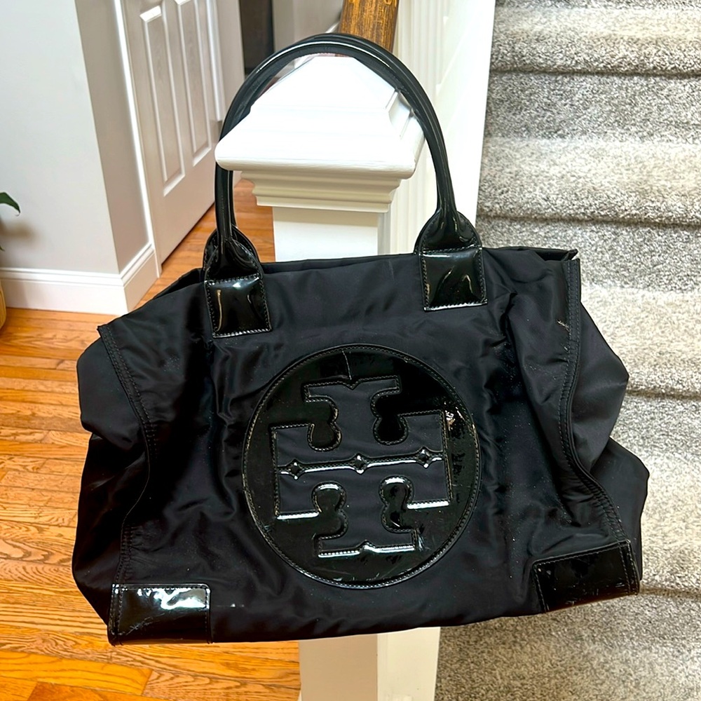 Large black Tory Burch tote bag